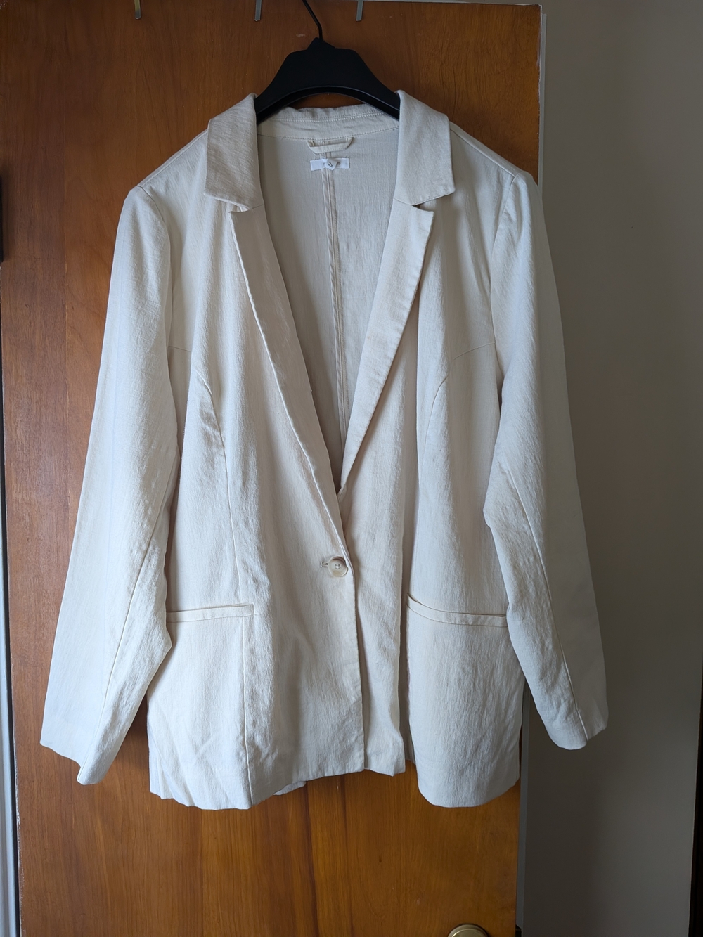 Women’s Cream Single-Button Blazer Jacket